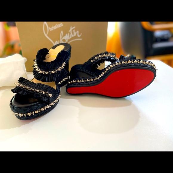 Christian Loubotin Wedge Heeled Sandals EU Size 39